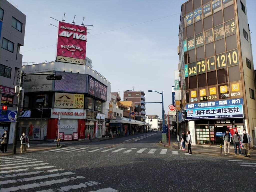 淵野辺駅北口の商店街