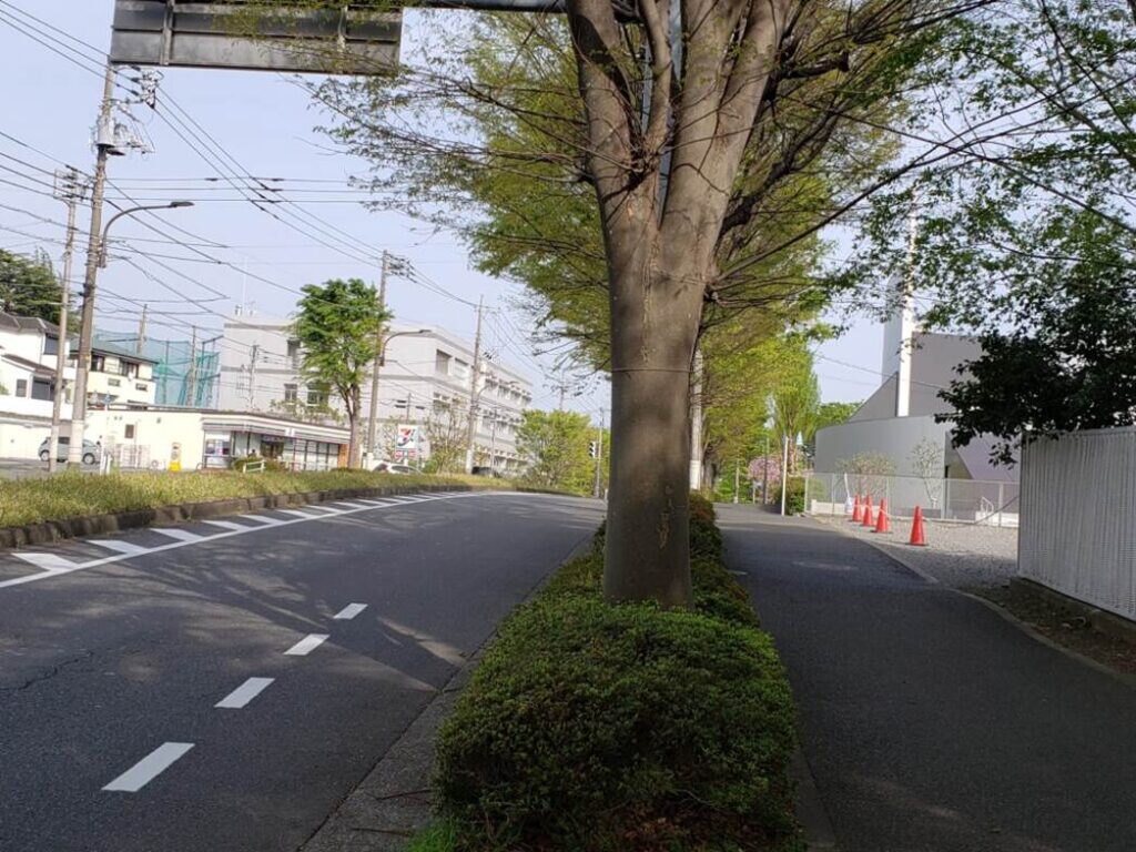 桜美林高校近くの通り